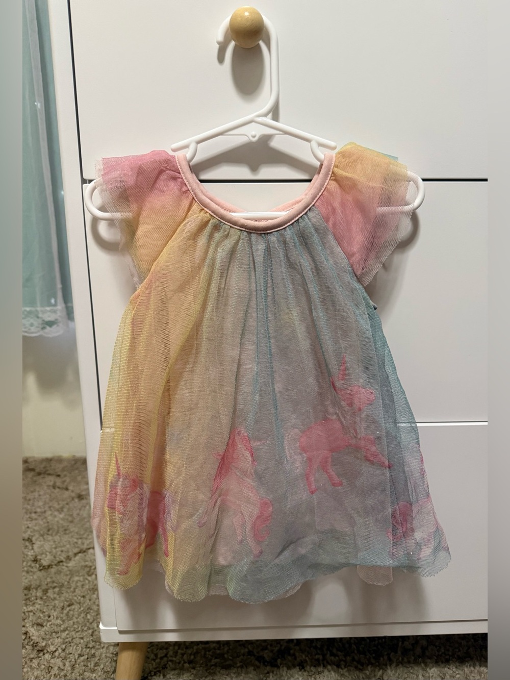 Youngland rainbow tulle unicorn dress